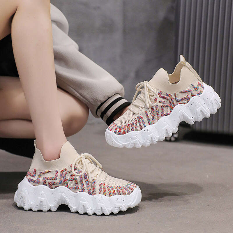 New Trendy Dad Shoes For Women In Spring And Summer 2025, Designer Shoes, Trendy And Fashionable Thick Soled Korean Version Casual Fly Woven Sports Wo