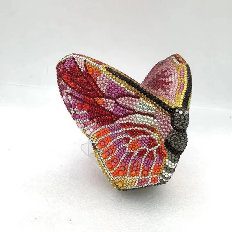Butterfly Jewel Evening Clutch Purse Novelty Full Crystals Wedding Bridal Phone Purses for Women Handbags Chain Evening Bags 250519