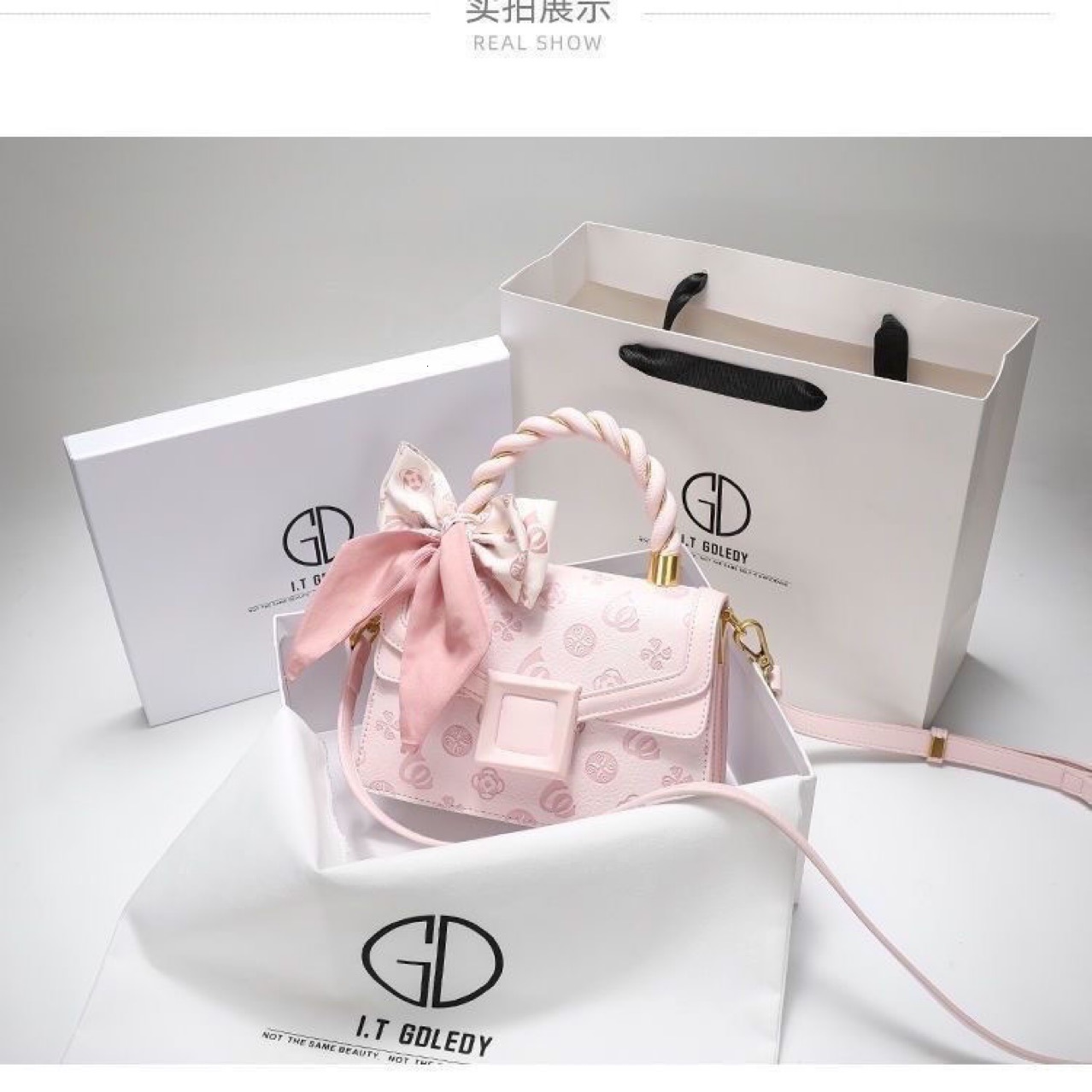 Valentine's Day IT Girls Pink High end, Small and Luxury Brand 2025 New Texture Crossbody Bag