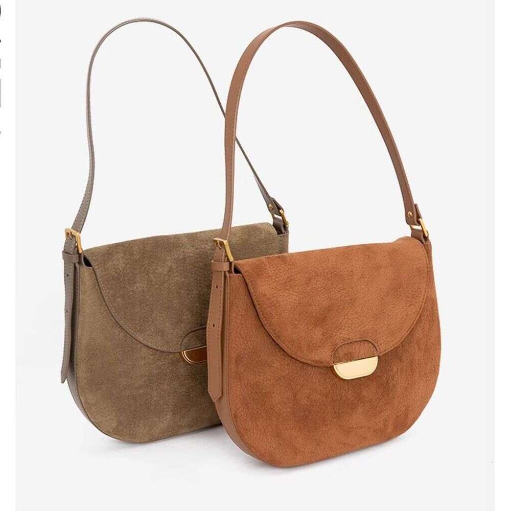 Brown Saddle 2024 Autumn Winter New Elegant High-end Niche Design Single Shoulder Crossbody French Underarm Bag for Women