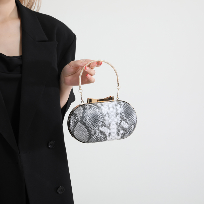 Snake Skin Pattern Personality Fashion High-end Luxury Women's Chain Crossbody Shoulder Bag