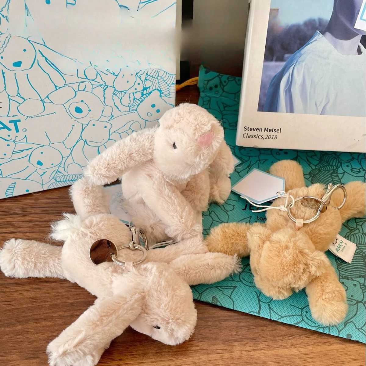 new Smudge rabbit pendant cute pendant soothing plush toy cute keychain doll with tags stuffed animal kawaiiXJ250524