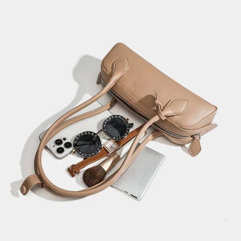 French Niche Sausage Vintage Underarm Bag Genuine Leather Women's Handbag Casual Commuting Versatile Single Shoulder