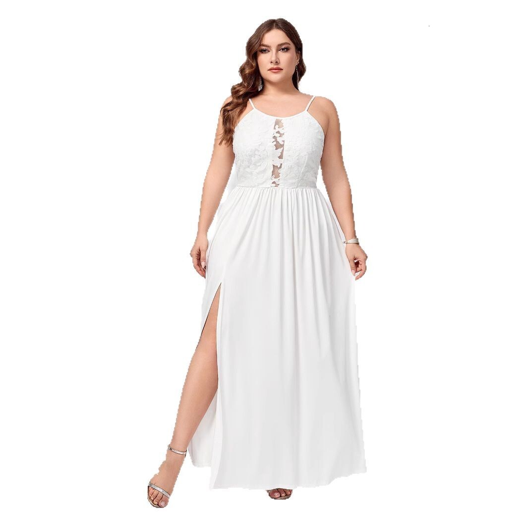 Solid color red sexy dress long skirt dress womens evening dress