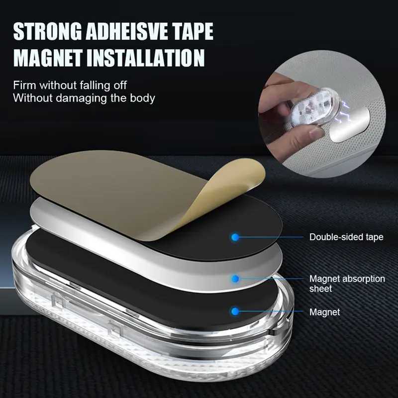 Car Interior Ambient Light USB Rechargeable Cabinet Light Room Decor RGB Lights Atmosphere LED Lamp Magnet Wireless Light W250526