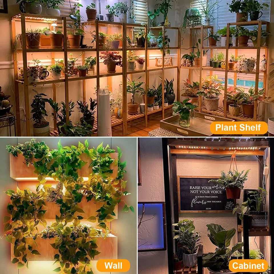 Full Spectrum Plant Grow Lights LED Sunlight Panel Grow Lamp with Timer Dimmable for Indoor Plants Under Cabinet Growing LampsXJ250526