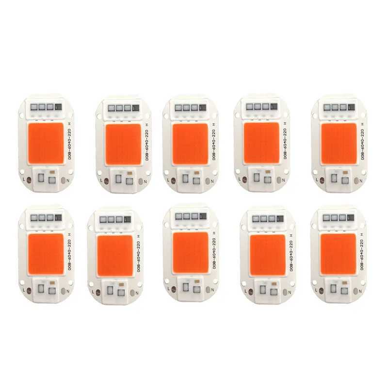 10pcs COB Ship Grow Plant Light 50W LED Lamp Chip LED Beads Lamp Box Full Spectrum No Need Driver Warm Cool White DIY COB LEDXJ250526