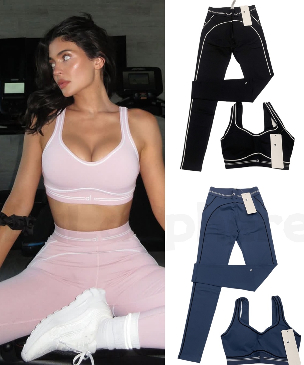 2025 Yoga Set Sports Heart Throb Bra+Leggings High End White Striped Low Back Dance Yoga Outfits Summer Womens clothes Running suit