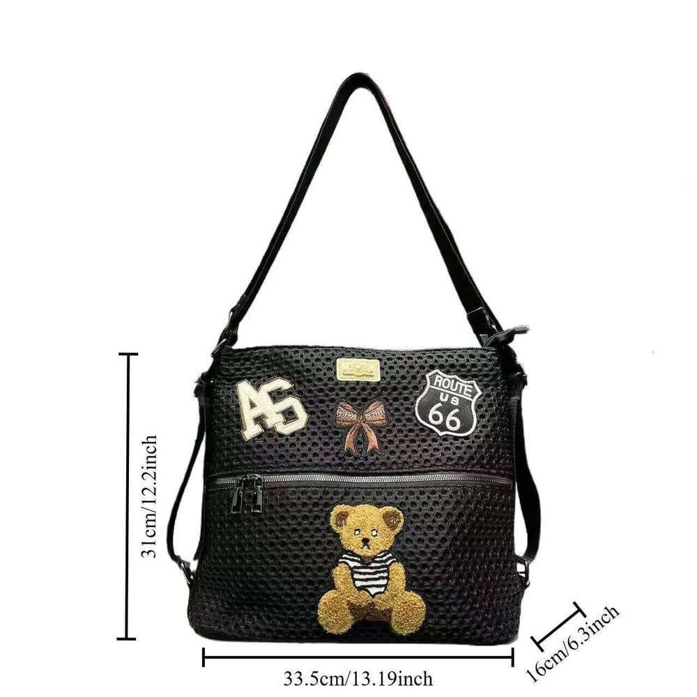 Women's Bags Designer Ladies' Fashionable Ed Mesh Backpack With Large Capacity Retro Patchwork For Women's Wallets And Handbags