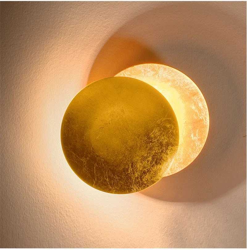 Italian Smith Lederam solar eclipse silver Tao wall lamps can be rotated Wall Light living room bedroom bedside lamp LuminaireXJ250526