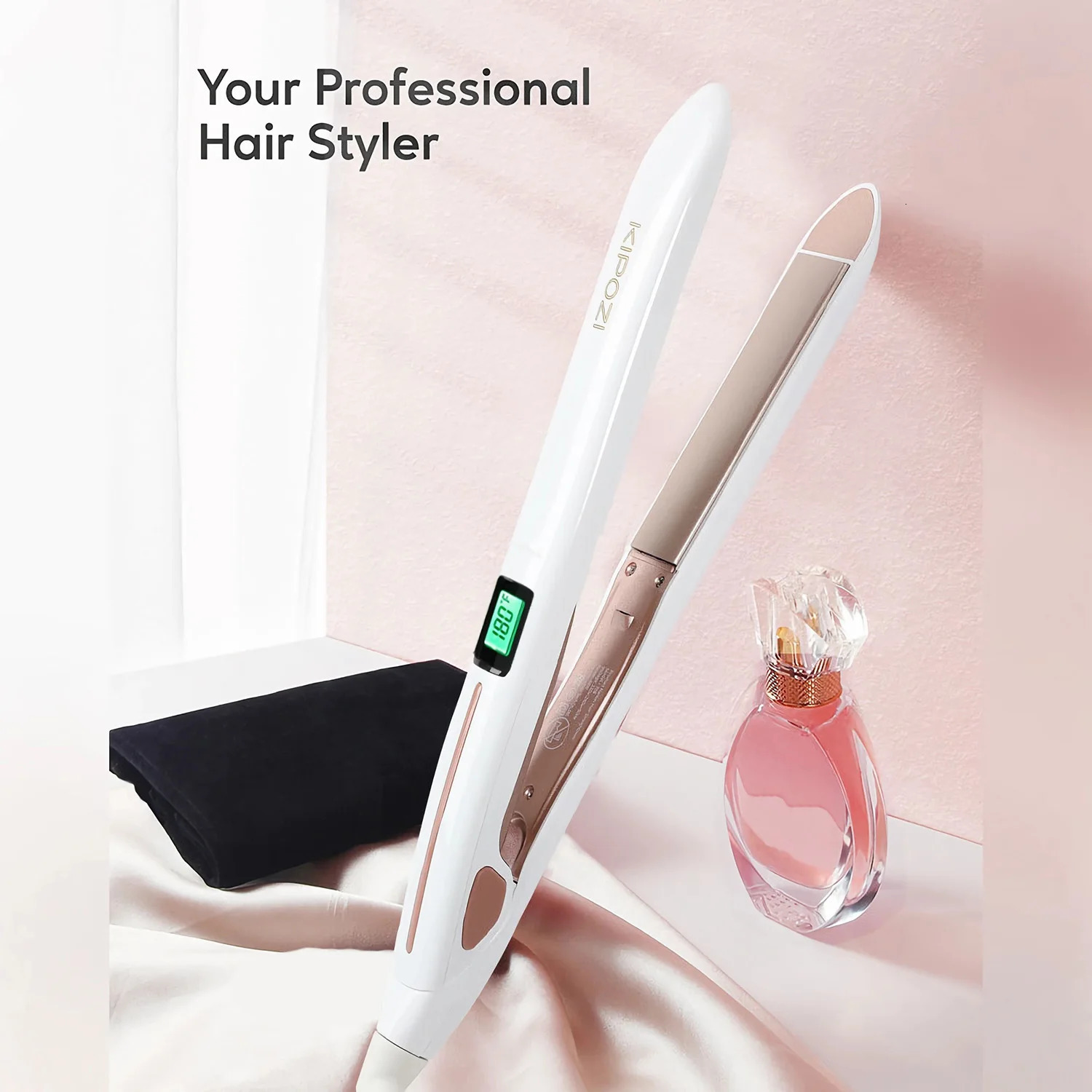 KIPOZI Professional Flat Iron Hair Straightener Digital LCD Display Dual Voltage Plates Salon Home Use 2025 250520