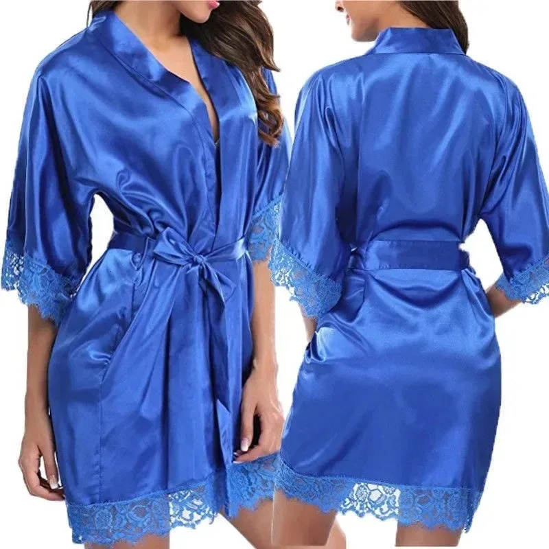 1 Piece Womens Underwear Glossy Robe Pajamas Ice Silk plus Size Nightgown Homewear Fashion Trend 250519CJ
