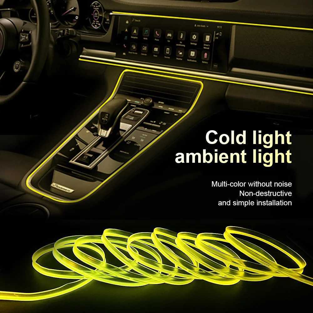 1/2/3/5M Neon LED Strip Light 7 Colors RGB DIY USB Remote Control For Car Interior Atmosphere EL Wiring Flexible LED Lamp 5V/12V W250526
