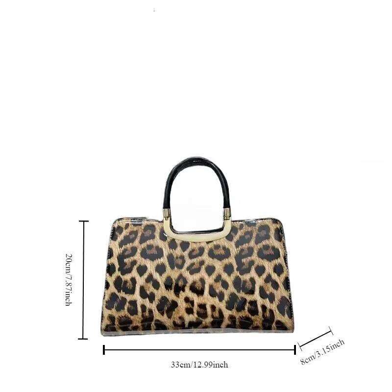 Women's Bags Designer Ladies' Fashion Sequin Personalized Leopard Print Handbag With Multiple Compartments And Retro Shoulder Bag