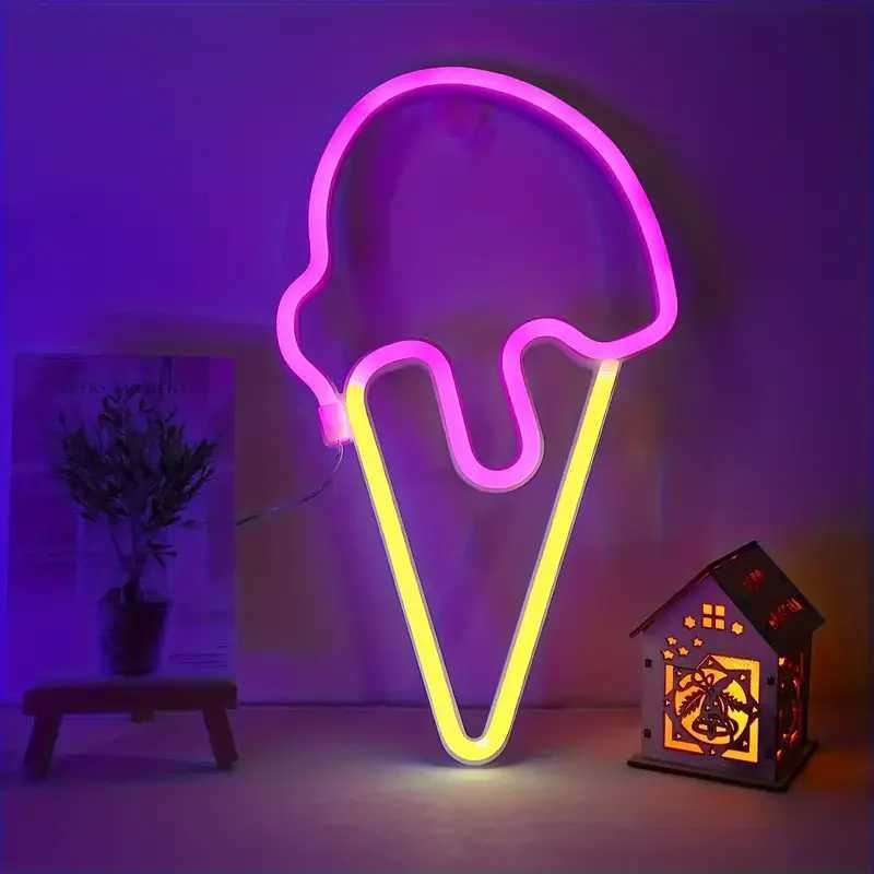 Ice Cream LED Neon Sign Clouds Night Light Battery/USB Operated for Childrens Room Party Birthday Home Bar Gift Decoration W250526
