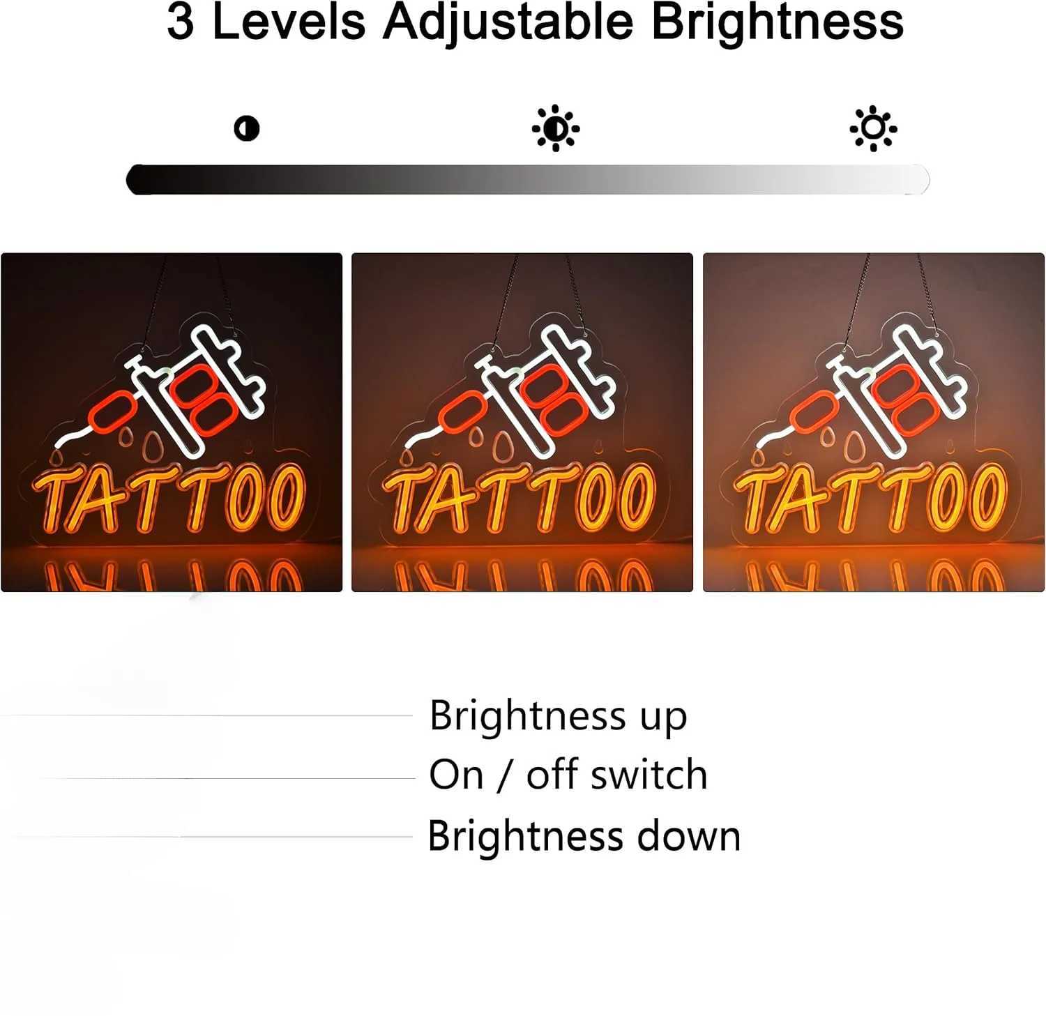 Tattoo LED Neon Sign USB Powered Dimmable Neon Light For Wall Decor Bedroom Shop Beauty Salon Decor Birthday Handmade Art Gift W250526