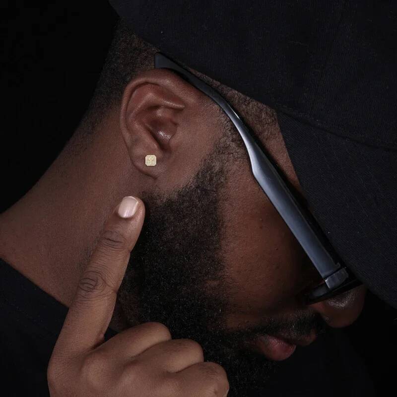 Square Cross D Color Certified Moissanite Stud Earrings Lab Created Dia Sterling Sier Gold Plated Wedding Jewelry 2025