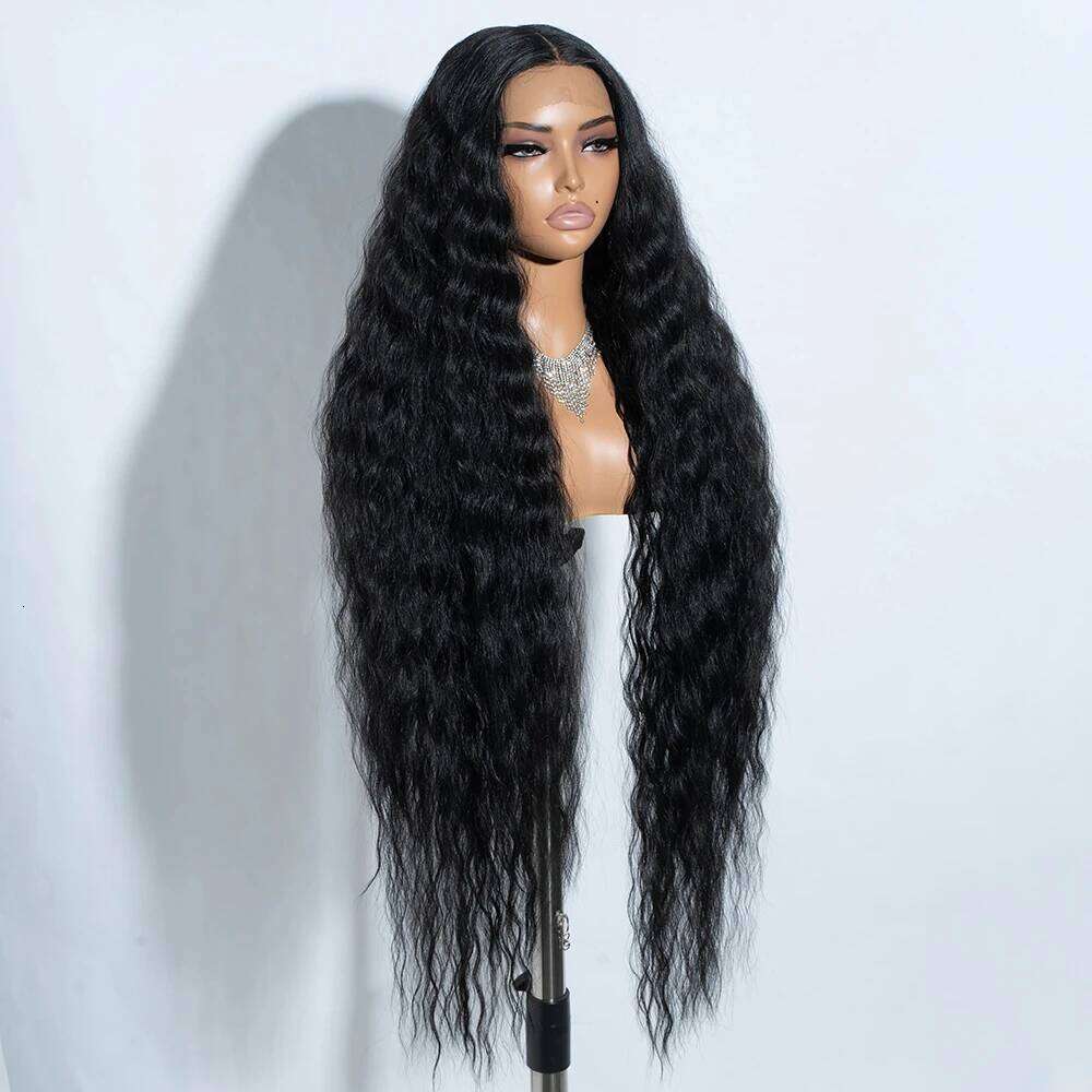 Wigs For Black Women Long Curly Hair 42 Inch Cosplay Blonde Ombre Front Synthetic Lace Wig