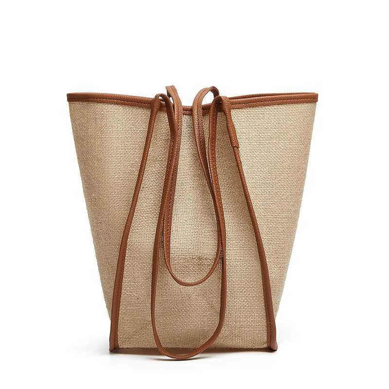 bag set 2024 new rural wind woven bag retro casual portable straw bag seaside beach holiday handbag tote shoulder bag W250524