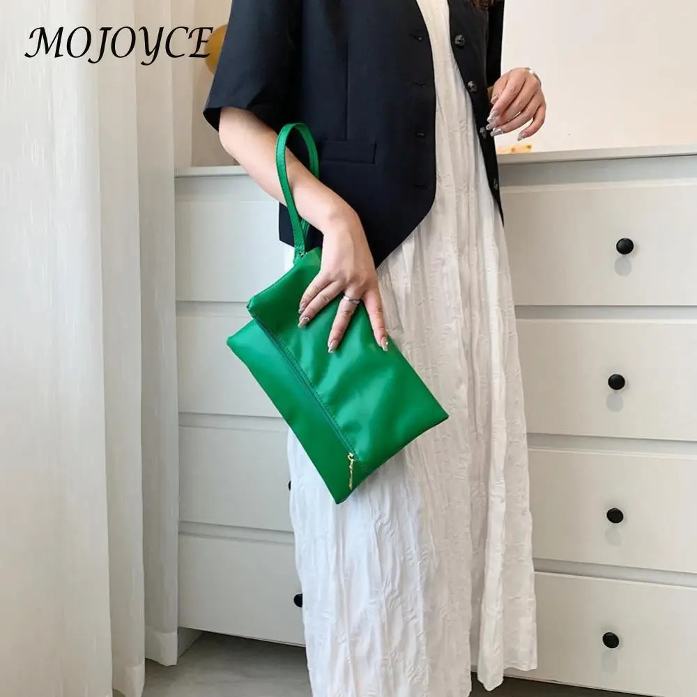 Women Envelope Clutch Bag Solid Color PU Leather Bag Folding Handbag Zipper Closure Casual Style Commuting Bag Daily Bag 250526