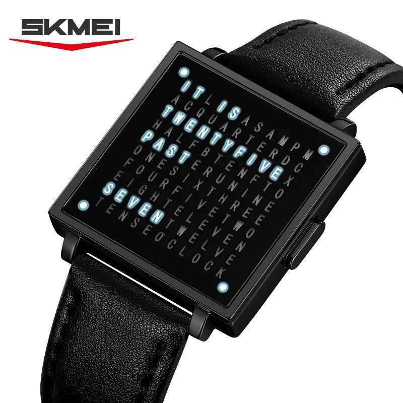 SKMEI 2388 Fashion Electronic Watch Luxury Led Light Digital Wristwatch For Man Date Display Life Waterproof Leather Strap Clock M250526