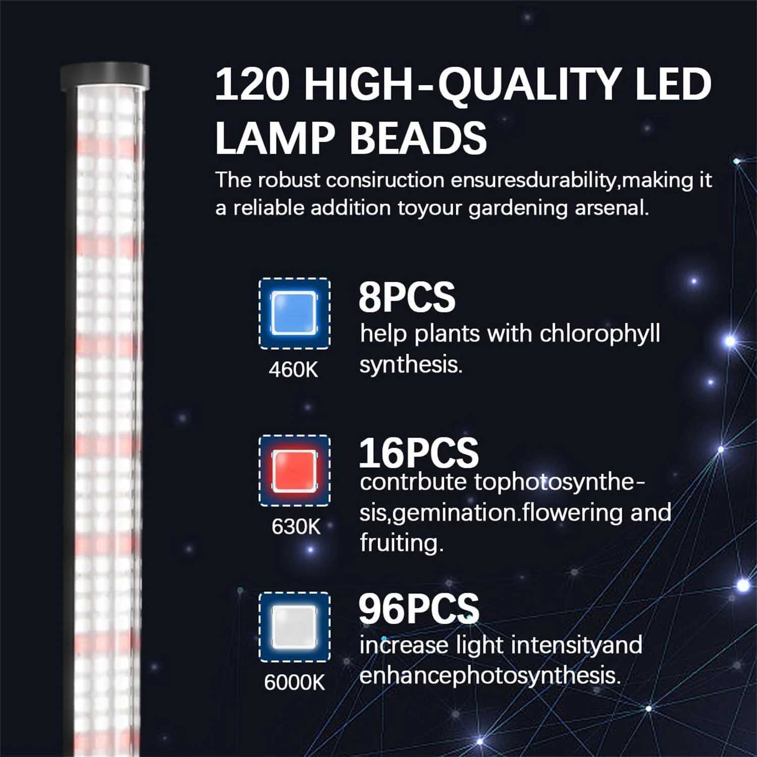 T10 LED Grow Light Tube Full Spectrum Plant Lamp Adjustable Dimmable Growing Lamp Hydroponics With Timer Indoor Plants LightXJ250526