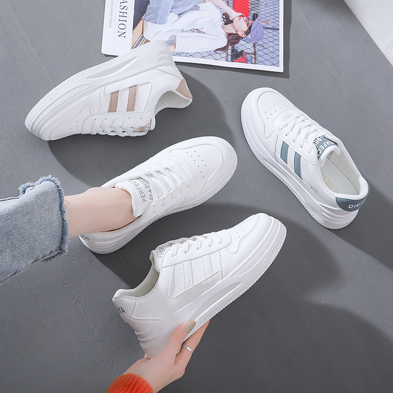 Ddmytiger Ins Little White Student Korean Women S Trendy Spring New Thick Soled Height Increasing Breathable Casual Shoes Street Shot QR Outdoor Shoes