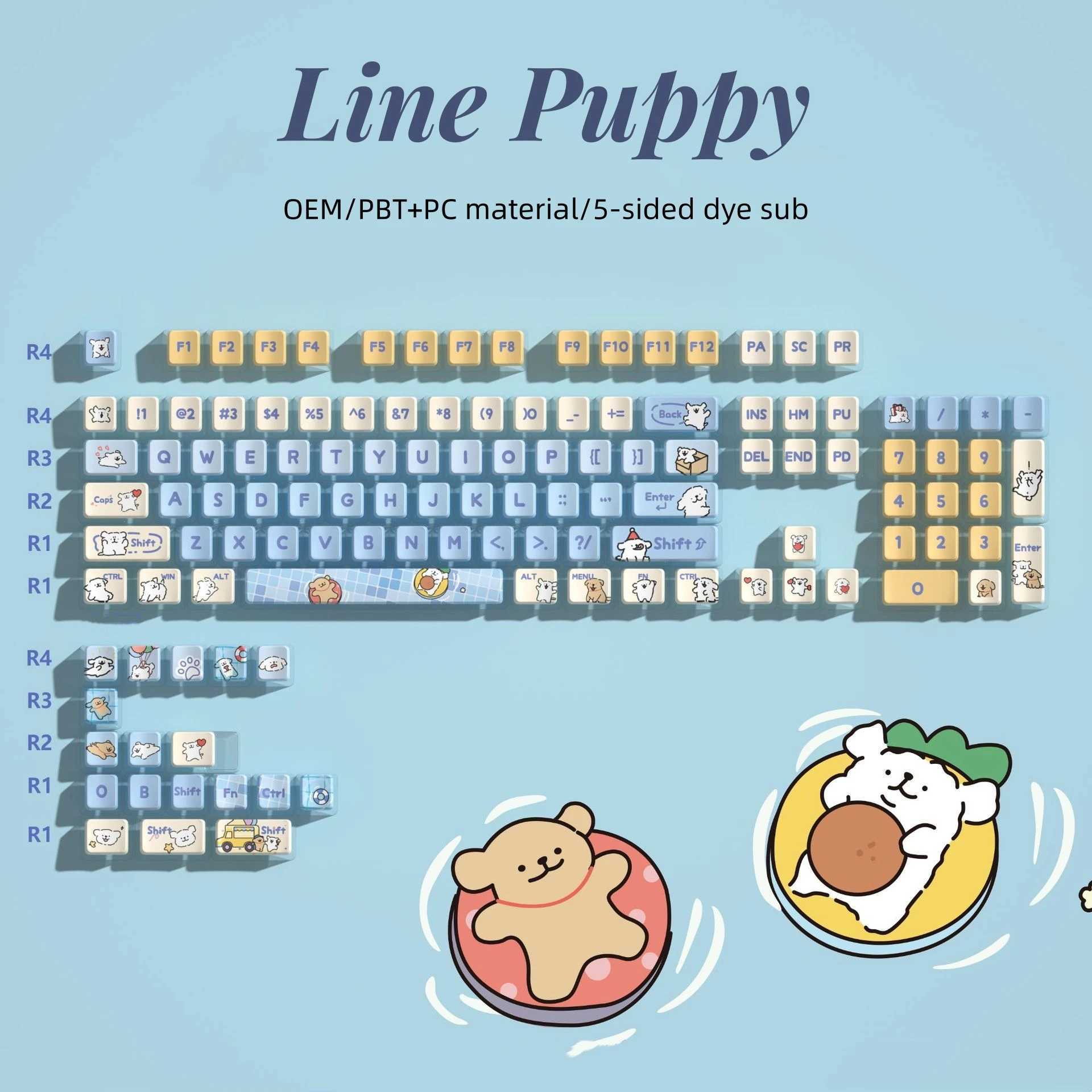 OEM Backlit Keyca PBT PC 5-sided Dye Sub Pudding Keycap For Mx Switch Mechanical Keyboard Cute Key Ca Custom DIY R250526