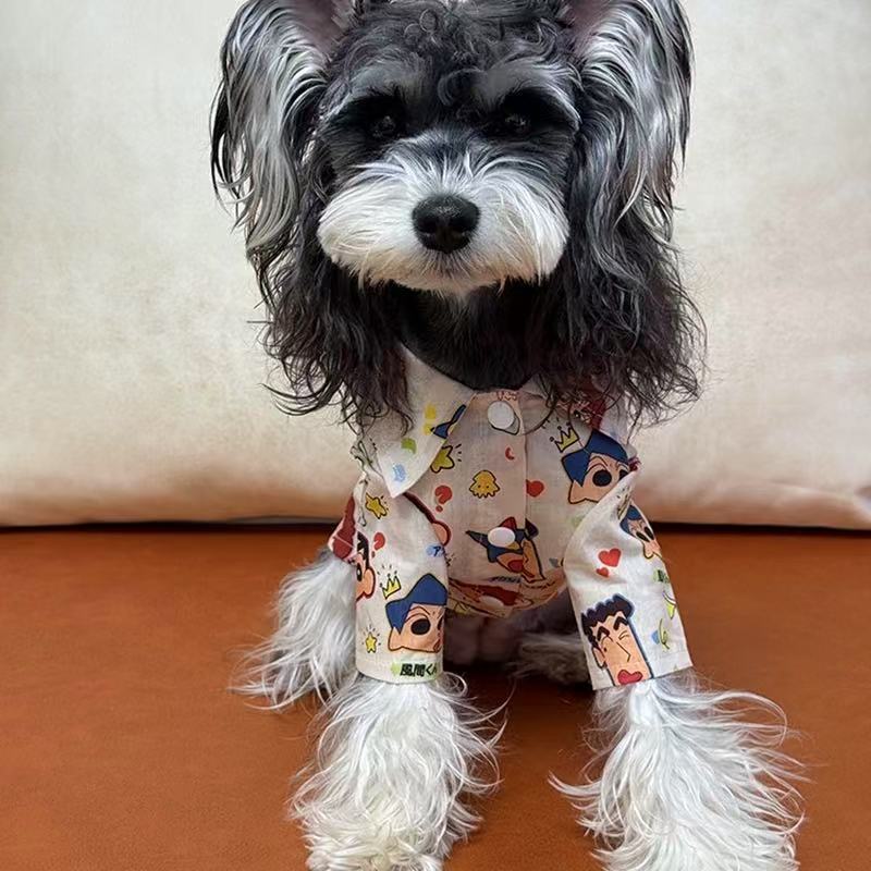 T00304 Dog clothes spring and summer thin pet shirt 2025 new Hawaiian style anti-hair loss outdoor sunscreen large dog clothes