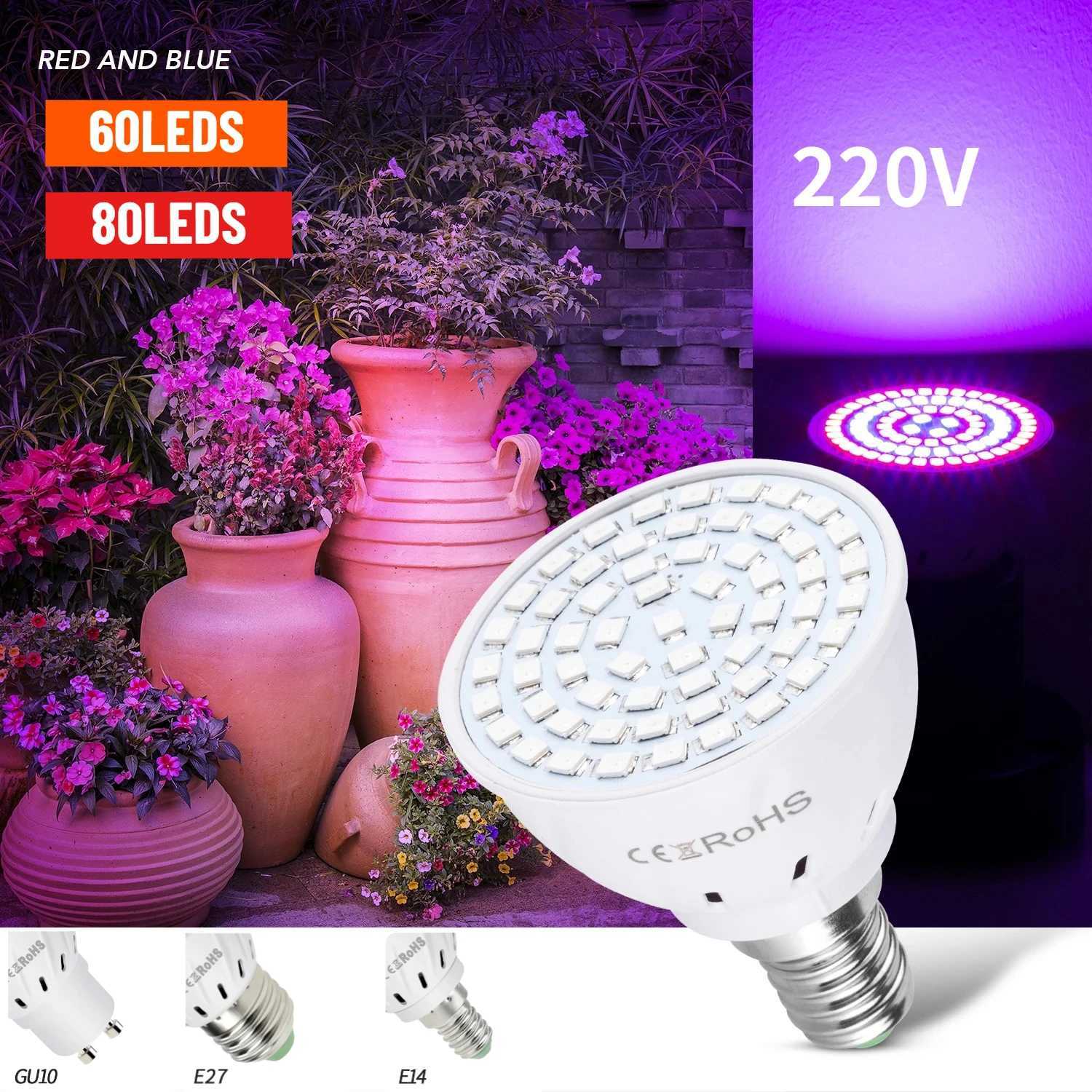 E27 LED Plant Grow Lights GU10 220v Full Spectrum Indoor Hydroponics Flower Seeds Promote Growth Vegetables Cultivation LampE14XJ250526