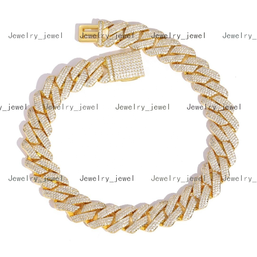 Hiphop Chunky Gold Plated Man Cuban Link Chain Iced Out CZ Miami Brass Copper Necklace Rapper Hiphop 20mm Women Chain Necklace
