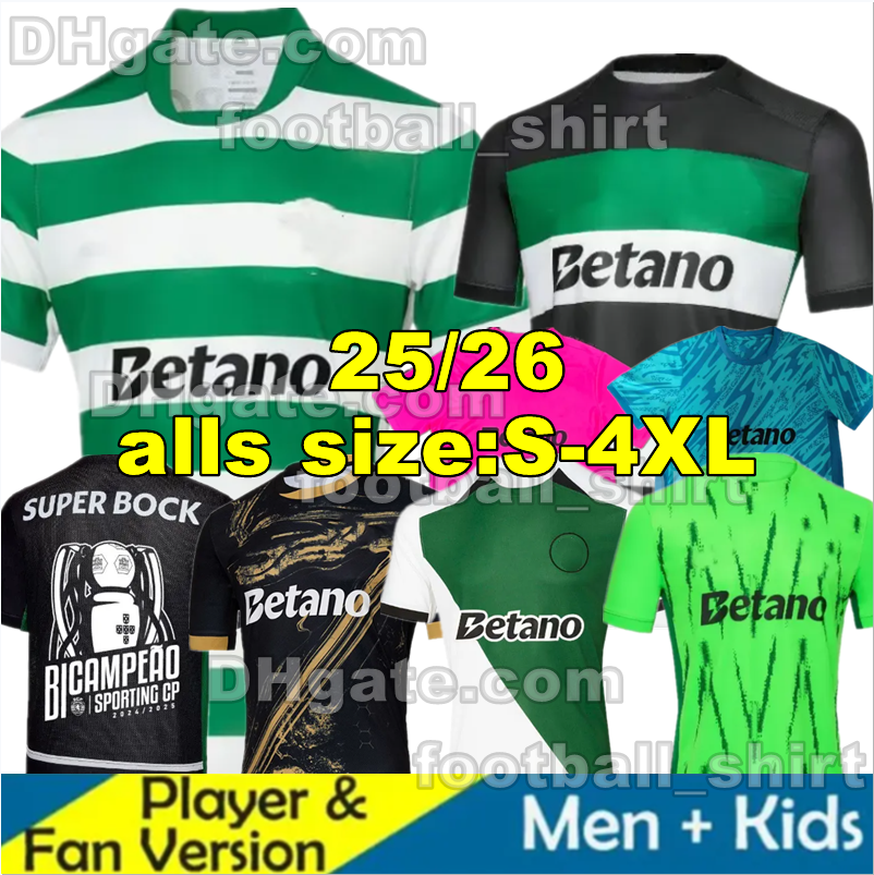 25 26 Lisbons Sporting CP Ronaldo soccer jerseys 2025 2026 Lisboa CR7 GYOKERES TRINCAO HARDER INACIO PEDRO G. QUENDA FRESNEDA BRAGANCA football shirts Men Kids Kit set