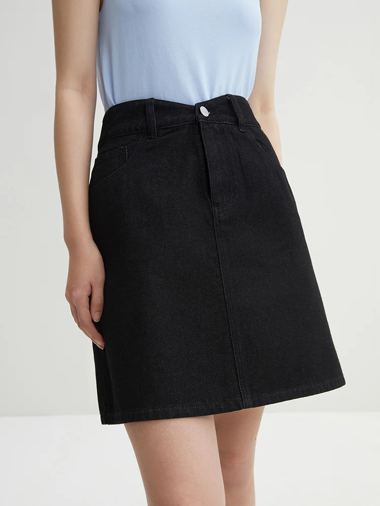 DUSHU Three Colors Simple Style High Waist Denim Skirt for Women Daily Allmatch 2024 Summer ALine Female 24DS82014 250516Z