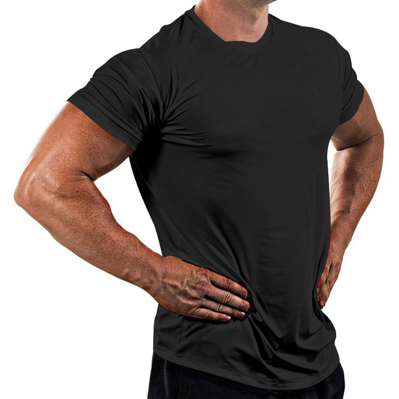 Summer Mens T-shirts Gym Running Training Cotton Round Neck Oversized T-Shirt Fashion Men Clothing Fitness Clothes Top 240806 - view 6