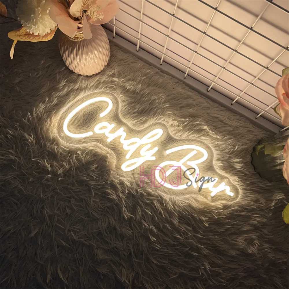 LED Neon Sign Candy Bar Neon Light Sign Wall Decoration for Candy Store Room Party Decor Kids Birthday Gift Night Neon Lights W250526