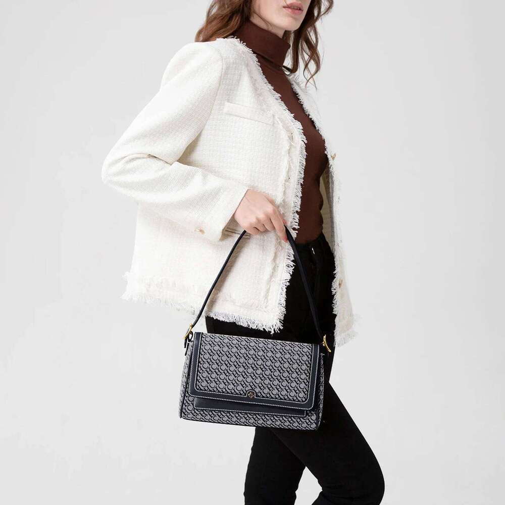 Women's Fashionable Classic Exquisite Letter Printing Female Shoulder Bag Retro Style Simple And Elegant Ladies Handbag