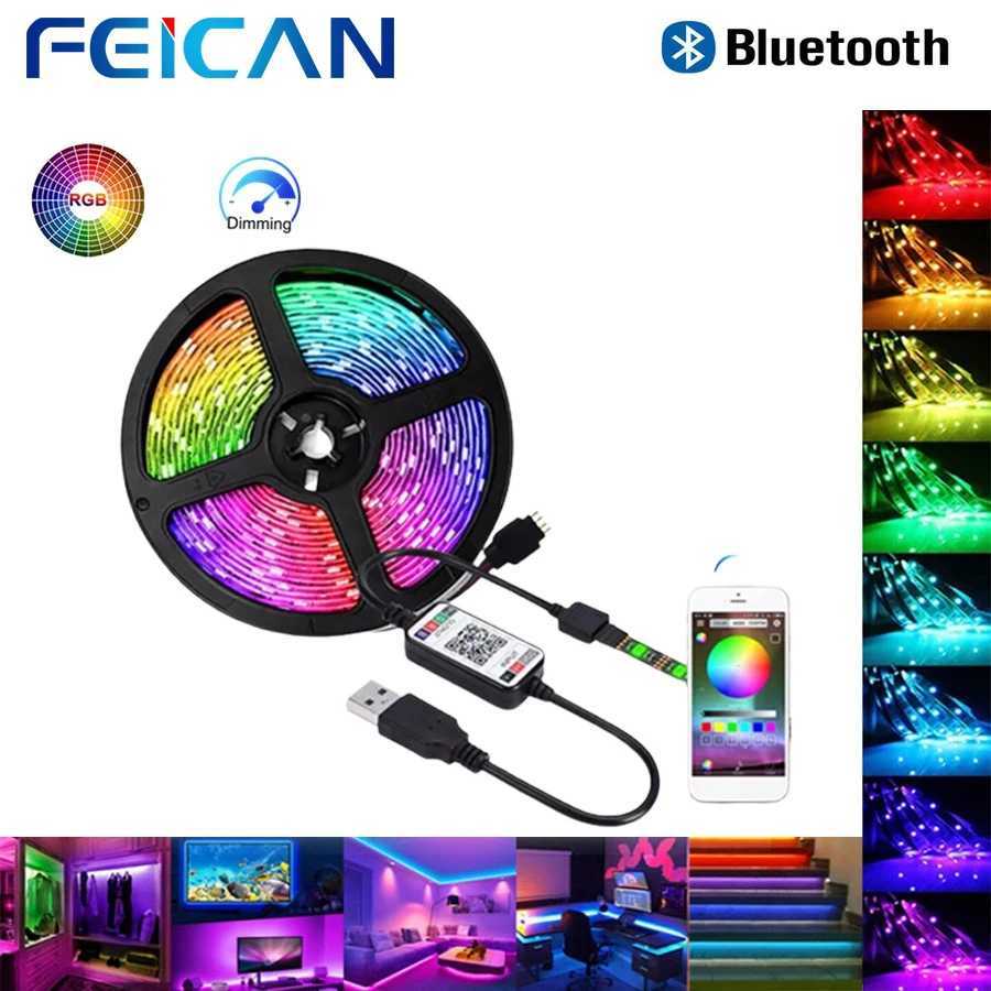 LED Strip Light 5050 USB Bluetooth Music Flexible Lamp Tape RGB Ribbon 1M 2M 3M 4M 5M DC 5V Decoration TV BackLight W250526