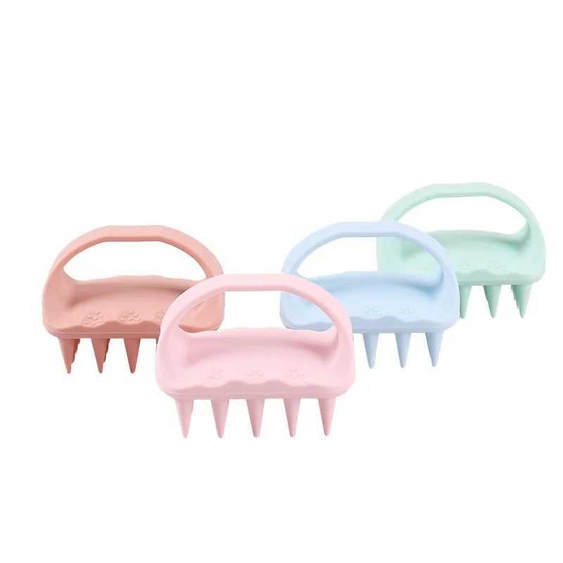 Silicone hair wash brush scalp massage silicone comb square thin hair wash brush R250526