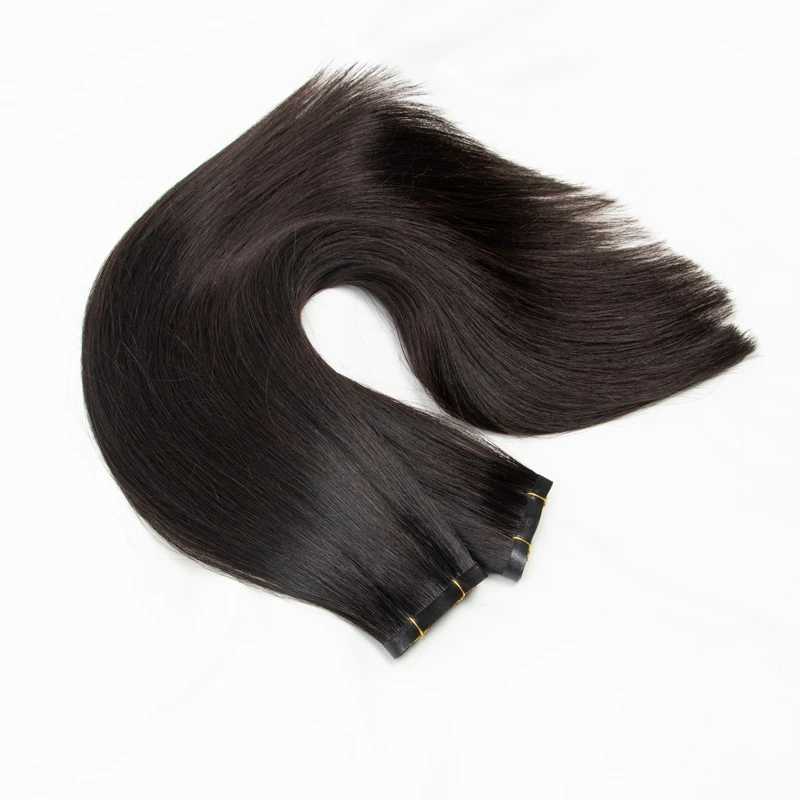 Invisible On Tape PU Weft Human Hair Bundles Real Natural Hair Seamless Glueless Injected Tape In Hair Extensions Thick Ends S25526