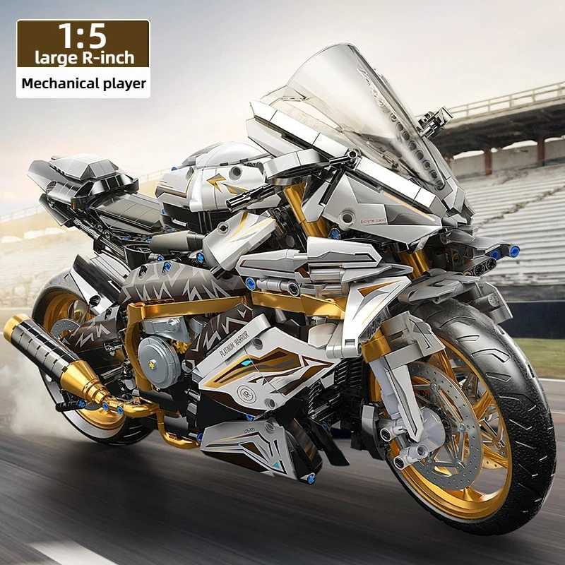 TOYLINX Alloy Motorcycle Desktop Decorations 2045PCS Racing Building Block Model Kid Toys Christmas Easter Festive Gift Giving M250629