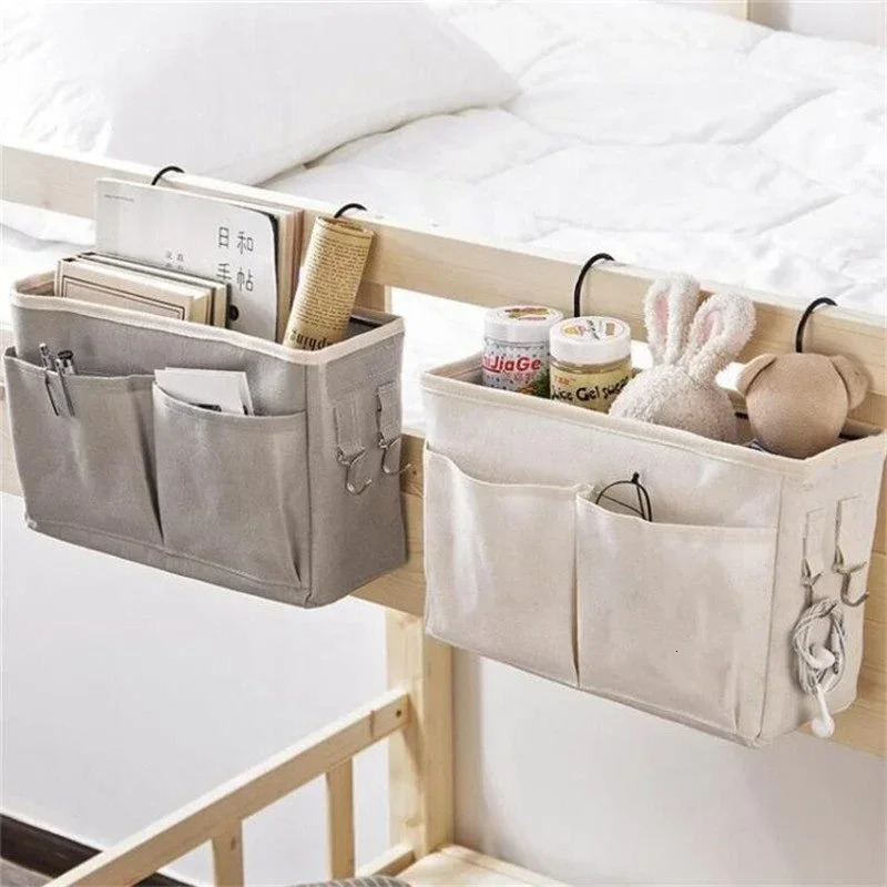 Bed Sofa Hanging Bedside Storage Bag Magazines Remote Control Books Sundries Holder Organizer 250517z