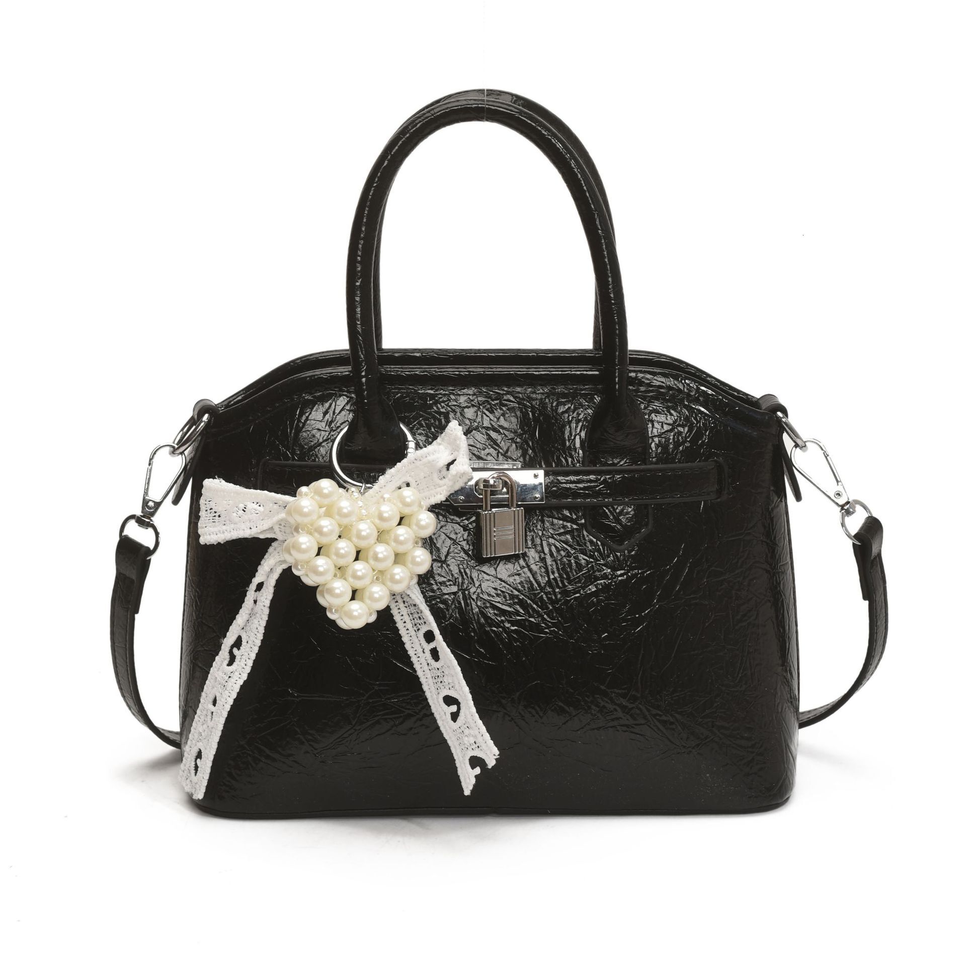Niche Bowknot Pearl Handbag for Women 2025 New Simple Fashion Shell Commuter Shoulder Crossbody Bag