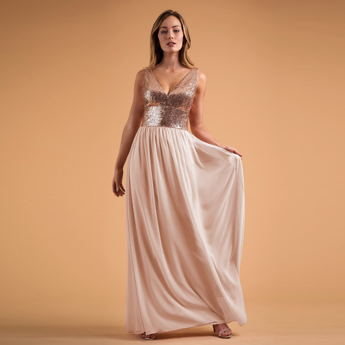 Sexy Long Dress Womens Sleeveless V-neck Wedding Bridesmaid Dress
