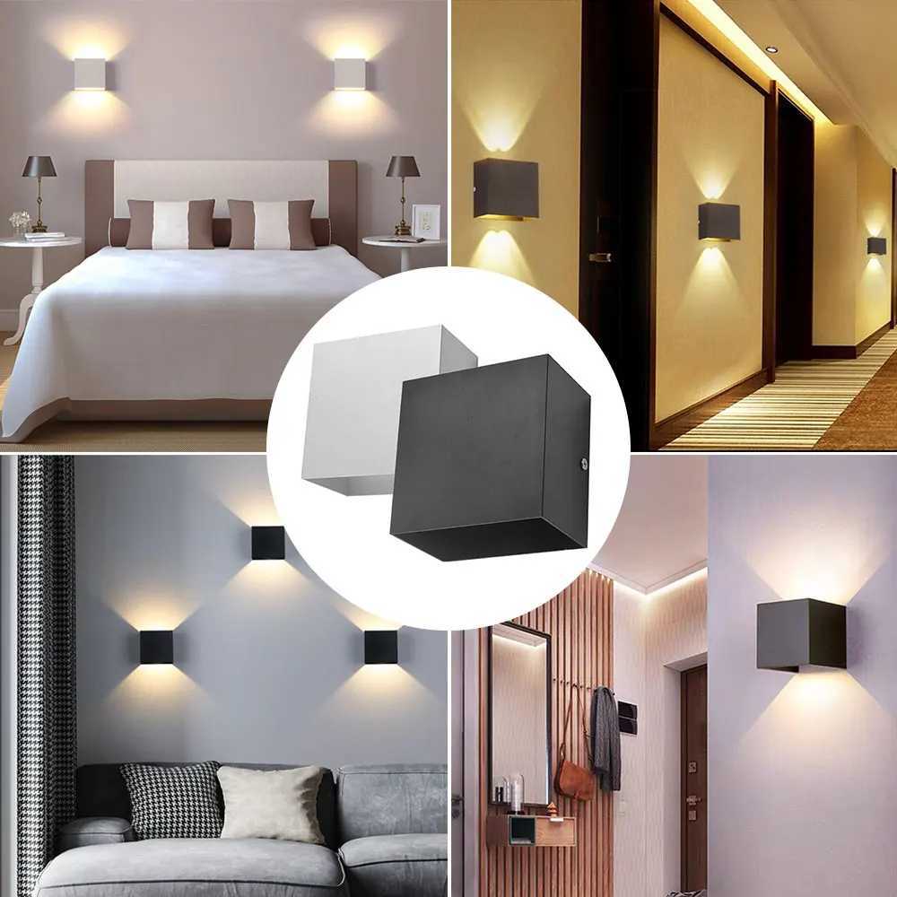 6W/12W LED Wall Light Outdoor Porch Garden Wall Lamp Indoor Bedroom Bedside Decoration Lighting Lamp AluminiumXJ250526