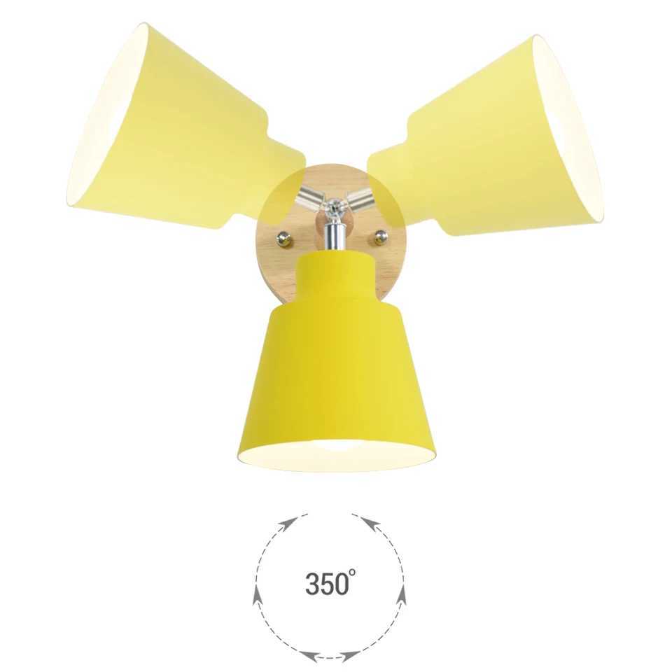 Nordic Wall light Indoor DIY E27 Wooden 6 Colors EU/UL Plug 350 Wall lamps For Living room Bedroom Aisle Sconce Fixtures DecovXJ250526