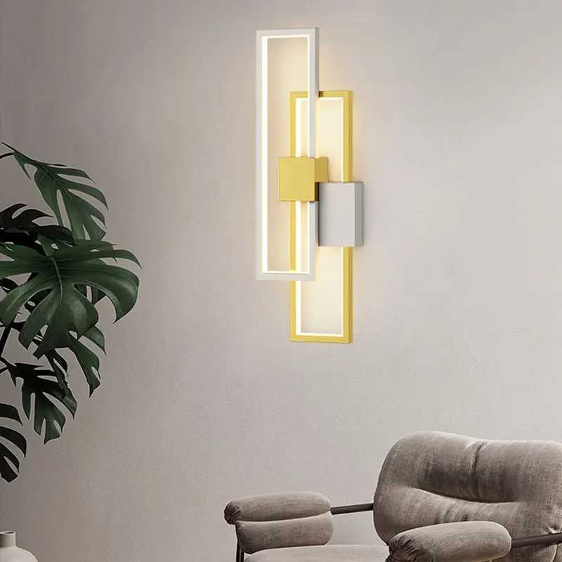 Modern simple long square bedside wall lamp corridor porch wall lamp net red bedroom living room staircase balcony lampXJ250526