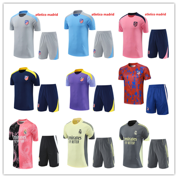 pre-match 2024 2025 2026 atletico madrids training soccer jersey Reals Madrids football shirt camiseta men kids shorts tracksuit camiseta men 25 26 uniforms Vini Jr