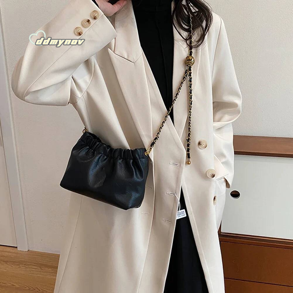 Women Chain Shoulder Versatile Crossbody Tote Bag Casual Pleatd Hobo Satchel Sling Bags Girl Stylish Purse ddmythur