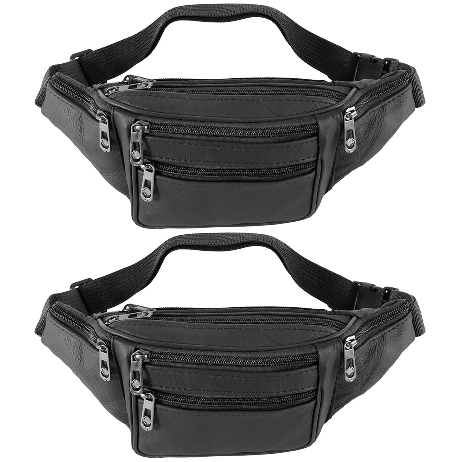 Fanny Packs for Women Men Fashion Waist Pack Belt Bag with 7 Zipper Pockets Adjustable Belt Casual Hip Bum Bag for Travel Women 250526