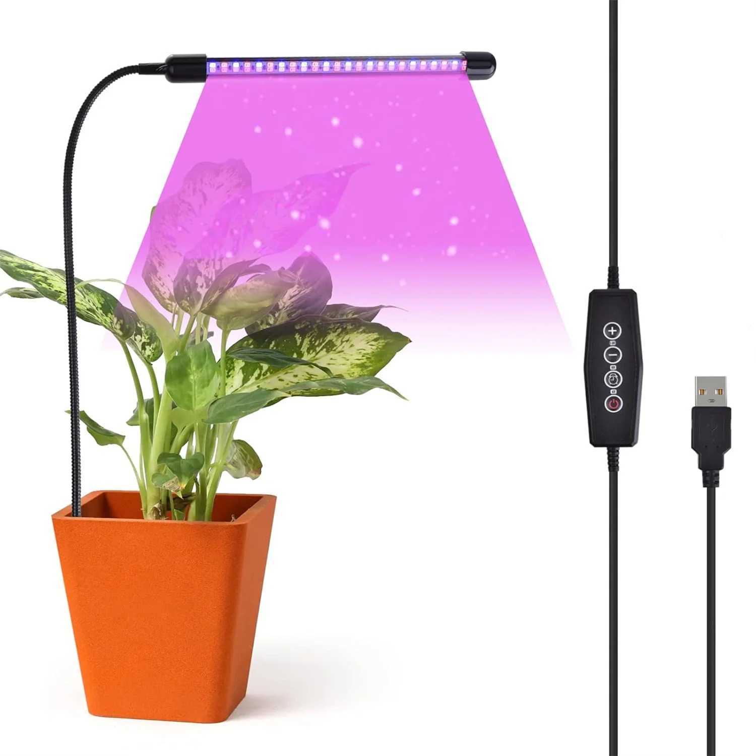 LED Plant Growth Lamp Indoor 5V Full Spectrum Growth Lamp USB Red Blue 2Colors Dimmable Indoor Succulent Growth LightingXJ250526